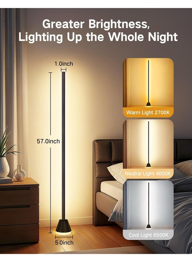OUTON LED Floor Lamp Pro, 24W RGBCW Corner Lamp with Luminous Base, 256 Scenes & 16 Million Colours, APP & Remote Control, Music Sync, Dimmable Standing Lamp for Living Room Bedroom Gaming Room - Image 4
