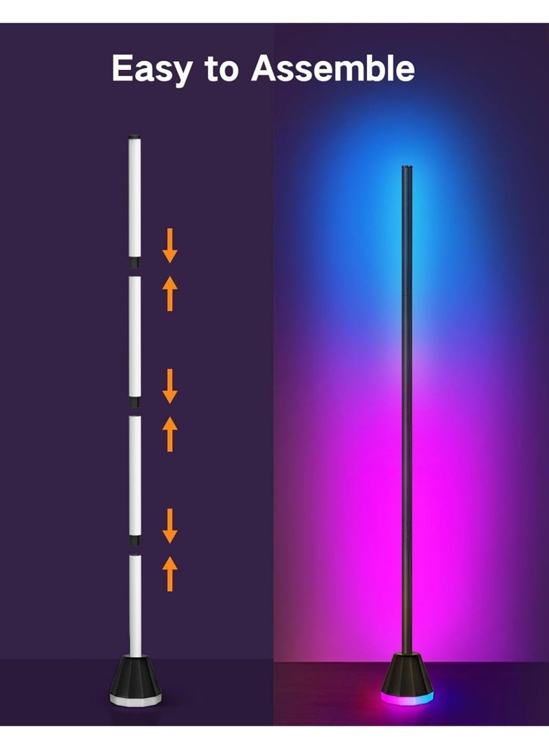 OUTON LED Floor Lamp Pro, 24W RGBCW Corner Lamp with Luminous Base, 256 Scenes & 16 Million Colours, APP & Remote Control, Music Sync, Dimmable Standing Lamp for Living Room Bedroom Gaming Room - Image 5