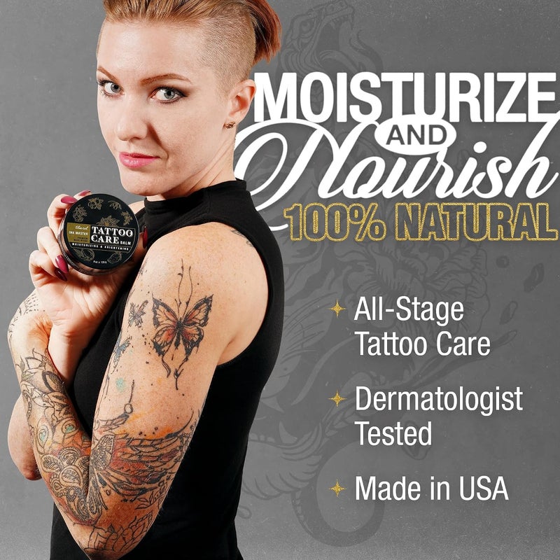 Daily life matching design Tattoo Aftercare Balm, All Natural Preservative-Free Healing Cream, Tattoo Cream Aftercare Color Enhancement Butter with Herbal Essences and Essential Oils for New and Old Tattoos, 6Oz Precision made - Image 2