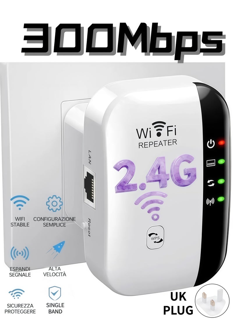 موسع نطاق واي فاي أحادي النطاق بسرعة 300 ميجابت في الثانية بتردد 2.4 جيجاهرتز، مقوي إشارة الشبكة اللاسلكية، مضخم إشارة بعيد المدى مع منفذ إيثرنت، نقطة وصول، تغطية كاملة بزاوية 360 درجة - أبيض - Image 1