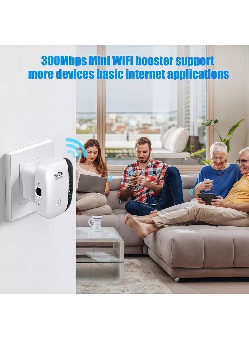 موسع نطاق واي فاي أحادي النطاق بسرعة 300 ميجابت في الثانية بتردد 2.4 جيجاهرتز، مقوي إشارة الشبكة اللاسلكية، مضخم إشارة بعيد المدى مع منفذ إيثرنت، نقطة وصول، تغطية كاملة بزاوية 360 درجة - أبيض - Image 5