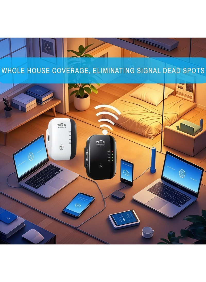 موسع نطاق واي فاي أحادي النطاق بسرعة 300 ميجابت في الثانية بتردد 2.4 جيجاهرتز، مقوي إشارة الشبكة اللاسلكية، مضخم إشارة بعيد المدى مع منفذ إيثرنت، نقطة وصول، تغطية كاملة بزاوية 360 درجة - أبيض - Image 4