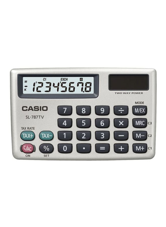 آلة حاسبة أساسية محمولة طراز SL-787TV-GD-W-DH فضي