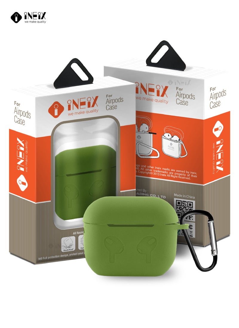 INEIX - Soft Silicone Case Cover For Apple AirPods 3 (3Rd Greneration) 2021 - Green - Image 1
