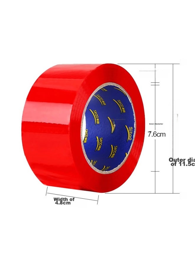 SITOO Colored Tape, Labeling Classification Tape, Packaging Tape, Express Delivery Tape, Red, 48mm*100m, 3 Rolls - Image 3