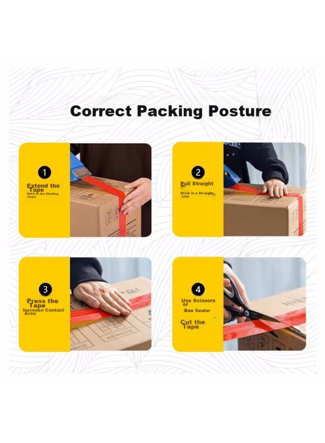 SITOO Colored Tape, Labeling Classification Tape, Packaging Tape, Express Delivery Tape, Red, 48mm*100m, 3 Rolls - Image 4