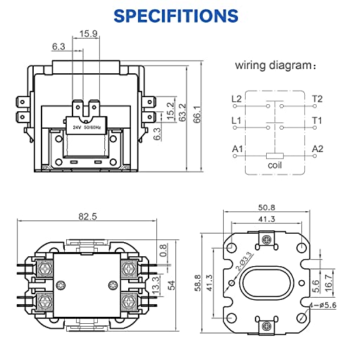 BOJACK 2 Poles FLA 30 Amp Coil 24 VAC Air Conditioner Condenser Compressor Contactor Motor Definite Purpose AC Contactor - Image 4
