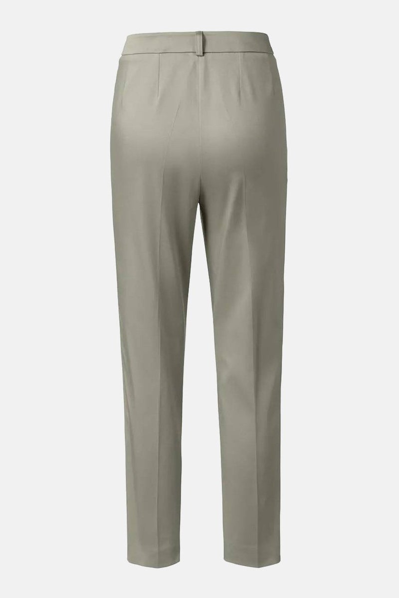 Tchibo Women Straight Plain Trousers, Olive  - Image 3