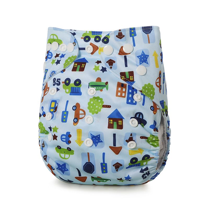 Moppets Baby Reusable washable Pocket Cloth Diaper with 4 Layer Microfiber Nappy Inserts (PACK OF 3 (COMBO-1)) - Image 2