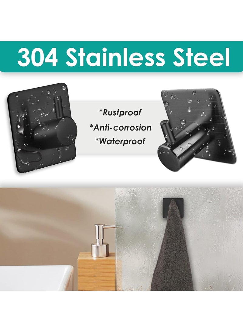 4-Piece Stainless Steel Coat And Robe Hook Black 4.5x4.5x2.6cm  - Image 5