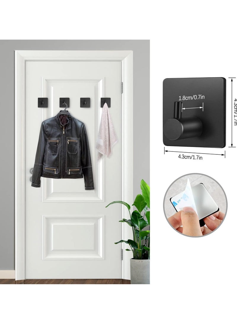 4-Piece Stainless Steel Coat And Robe Hook Black 4.5x4.5x2.6cm  - Image 2