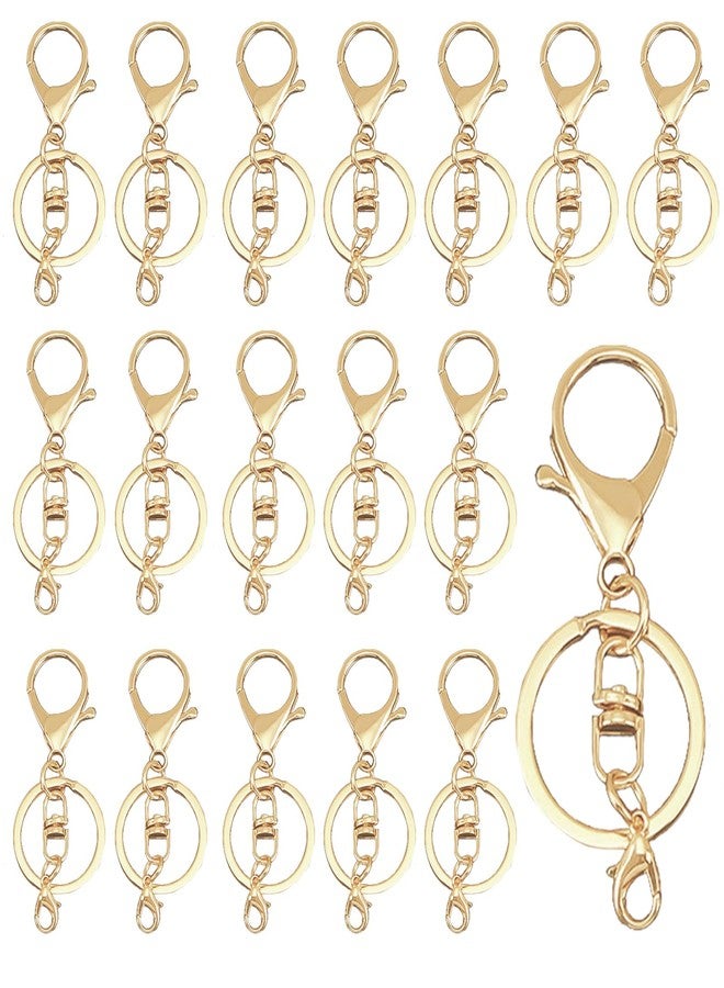 SCORYULE 30Sets Gold Lobster Claw Clasps Keychains, Hook with Flat Split Keychain Ring for DIY, Craft, Jewelry Making - Image 1