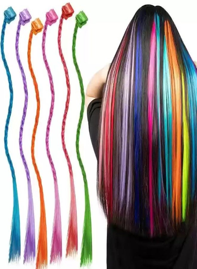 MVM Enterprise Hair Strips for Girls Fake Hair Extensions for Kids Hair Accessories for Girls Hair Clips for Kids Baby Hair Accessories Artificial Hair Random (Multicolour) (pack of 1(in 12 pcs)) - Image 1