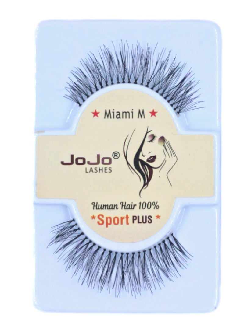 JOJO Eyelashes Human HAIR Black MIAMI M - Image 1