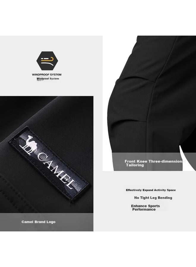 camel Camel (camel) [wang Junkai Same Style] Men's Outdoor Ski Pants With Fleece For Warmth, Water Repellent Loose Fit Work Pants For Women 1684  - Image 4