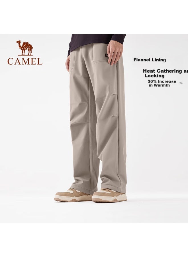 camel Camel (camel) [wang Junkai Same Style] Men's Outdoor Ski Pants With Fleece For Warmth, Water Repellent Loose Fit Work Pants For Women 1684  - Image 2