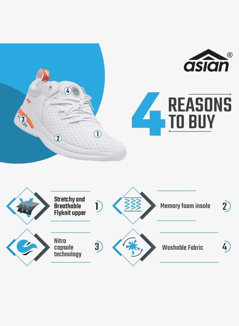 Asian White Running Shoes for Men and Boys - Image 4