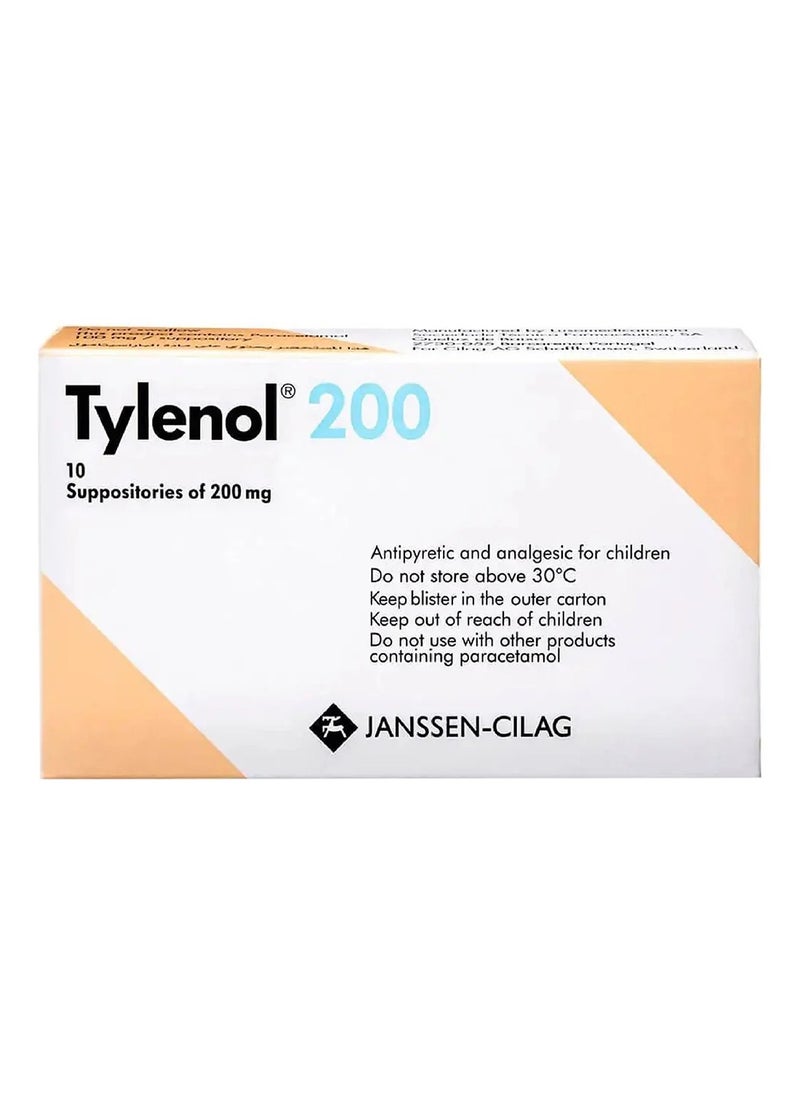 TYLENOL - Suppositories Of 200 Mg 10 Tablets - Image 1