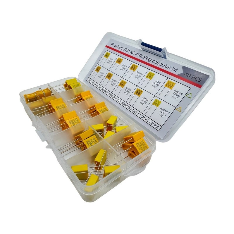 Safety Capacitor Polypropylene Film Kit 40pcs 10 Specifications 0.001uF 0.47uF - Image 5
