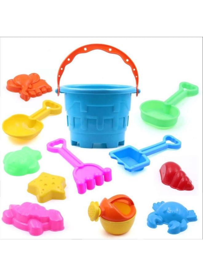 Sand Game Castle Building Plastic Beach Toy Set for Kids Summer Fun Creative Activity Playset &12 Piece Plastic Sand Game Beach Toy Set, Multicolour - Image 4