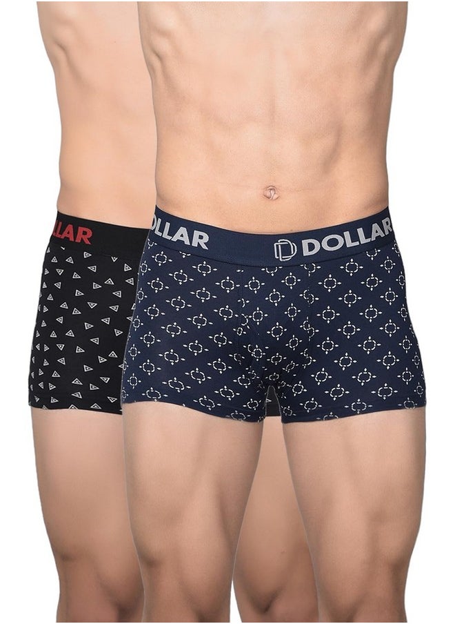 Dollar Bigboss - Dollar Bigboss Men's Cotton Blend Modern Geometric Trunks (Pack of 2) (MBTR-16P-FLXPRNT-PO2-CO1-S24_XL_Assorted - Image 1