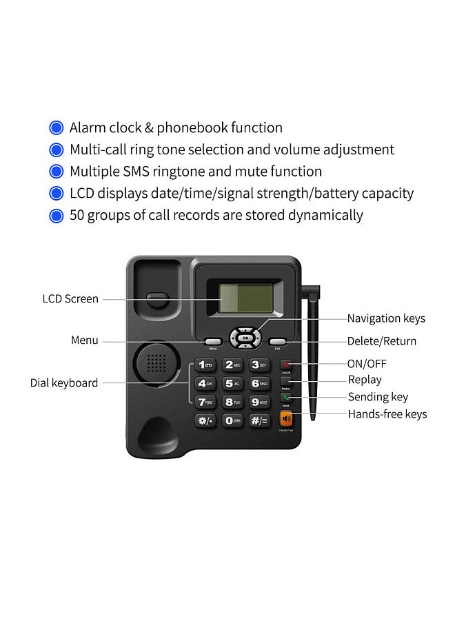 بايسوفيس - هاتف لاسلكي هاتف سطح المكتب يدعم GSM 850/900/1800/1900MHZ بطاقة SIM المزدوجة 2G هاتف لاسلكي ثابت - Image 1
