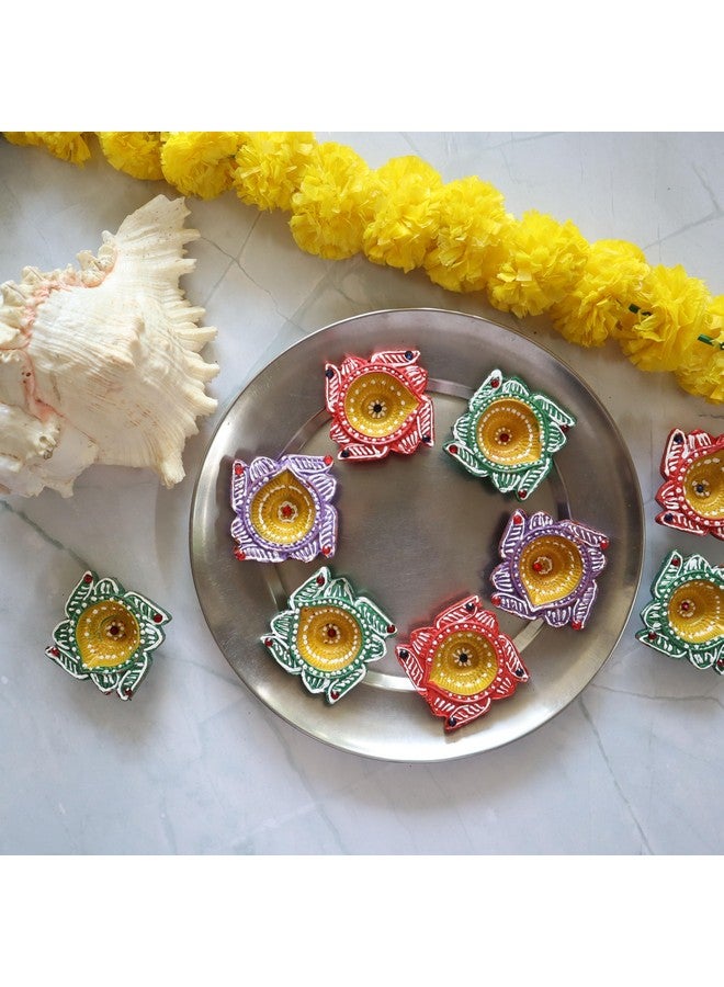 Indian Karigar 12 Diya for Diwali Diyas for Diwali Festival Terracotta Decorative Diyas for Diwali Decoration Items for Home Decor Diwali Diya Light Diwali Gifts for Family (Diwali Decoration Items) - Image 3