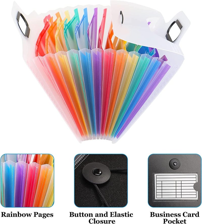 ELECDON Plastic File Folders Envelope, 10 Pieces Expanding File Wallet Organizer Documents Folder with Snap Closure and Pocket, A4 Size Waterproof Transparent File Pouch for School - Image 5