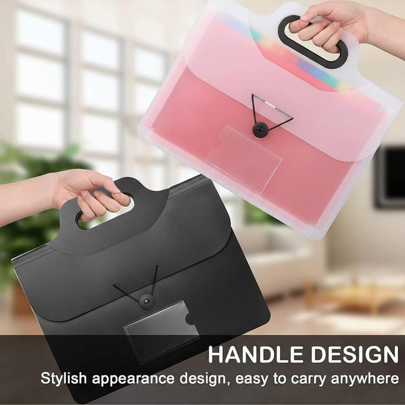 ELECDON Plastic File Folders Envelope, 10 Pieces Expanding File Wallet Organizer Documents Folder with Snap Closure and Pocket, A4 Size Waterproof Transparent File Pouch for School - Image 2