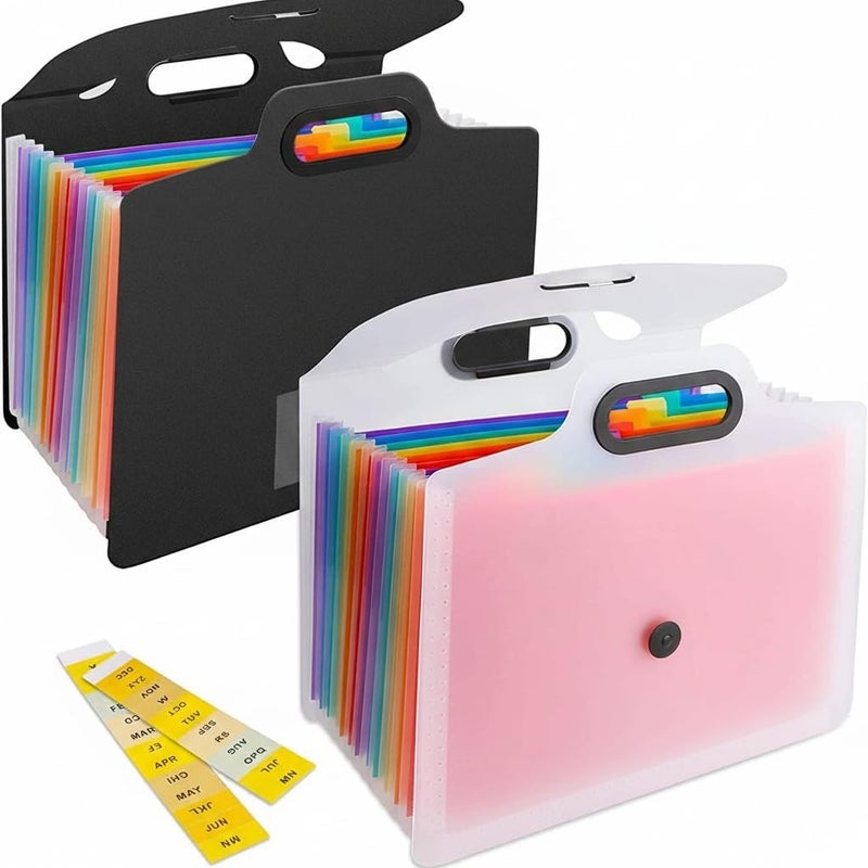 ELECDON Plastic File Folders Envelope, 10 Pieces Expanding File Wallet Organizer Documents Folder with Snap Closure and Pocket, A4 Size Waterproof Transparent File Pouch for School - Image 1