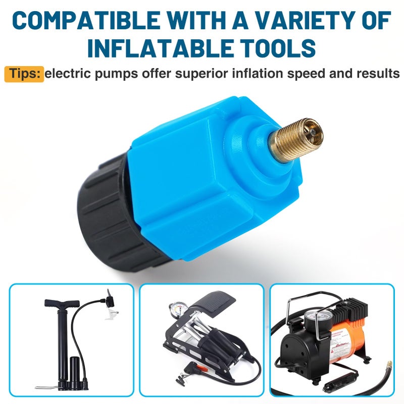 PAMASE Inflatable SUP Pump Valve Adapter Set - Standard Air Valve Adapter with 4 Nozzles, Air Pump Converter for Kayaking Surfboard Inflatable Bed Boat Stand Up Paddle Board Dinghy - Image 4