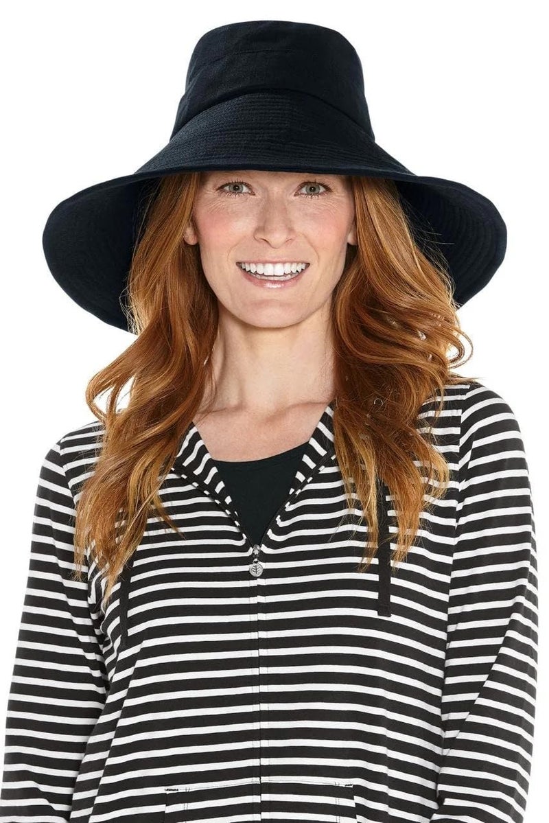 Coolibar UPF 50+ Women's Brittany Beach Hat - Sun Protective (One Size- Black) - Image 1