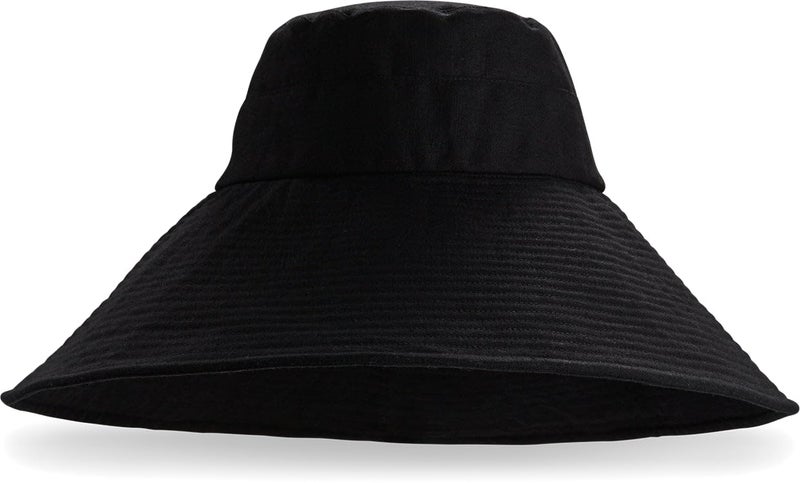 Coolibar UPF 50+ Women's Brittany Beach Hat - Sun Protective (One Size- Black) - Image 2