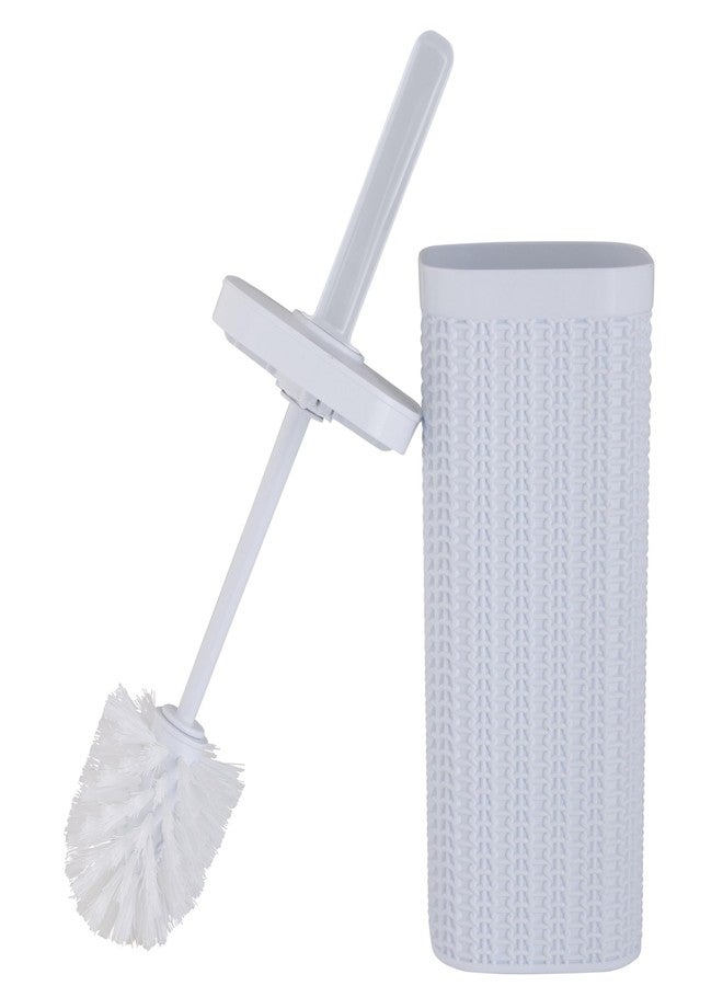 Bath Bliss Sailor Knot Toilet Brush & Holder Set in White - Image 1