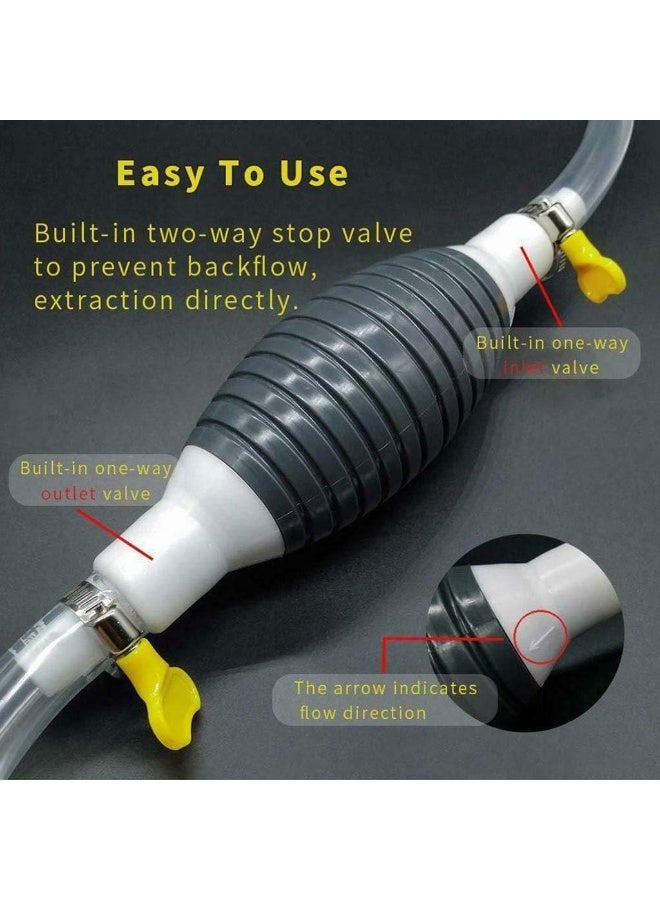 Car Fuel Tank Sucker Newest High Flow Siphon Hand Pump Portable Manual Car Fuel Transfer Pump For Gas Gasoline Petrol Diesel Oil Liquid Water Fish Tank With 2M Syphon Hose - Image 1