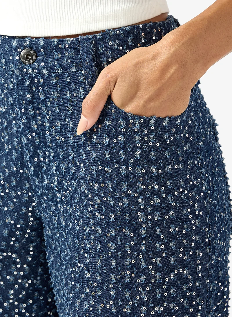 اونلي بنطلون واسع لامع