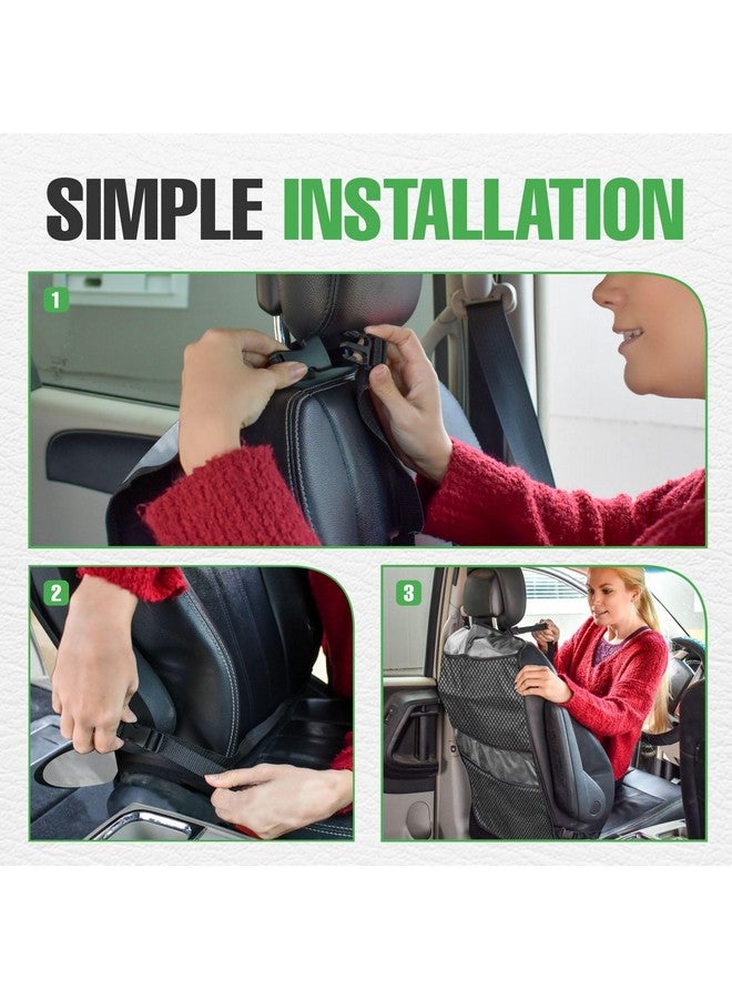 lebogner Back Seat Cover for Kids + 4 Pocket Storage Organizer, 2 Pack Kick Mats Backseat Protector, Car Accessories Waterproof Kick Guard for Vehicles to Protect from Dirt, Mud & Scratches, Grey - Image 5