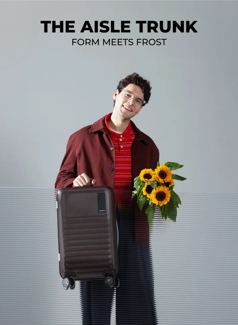 موكوبارا للتجارة ذ.م.م حقيبة سفر بعجلات من البولي كربونات المتين - لون بني