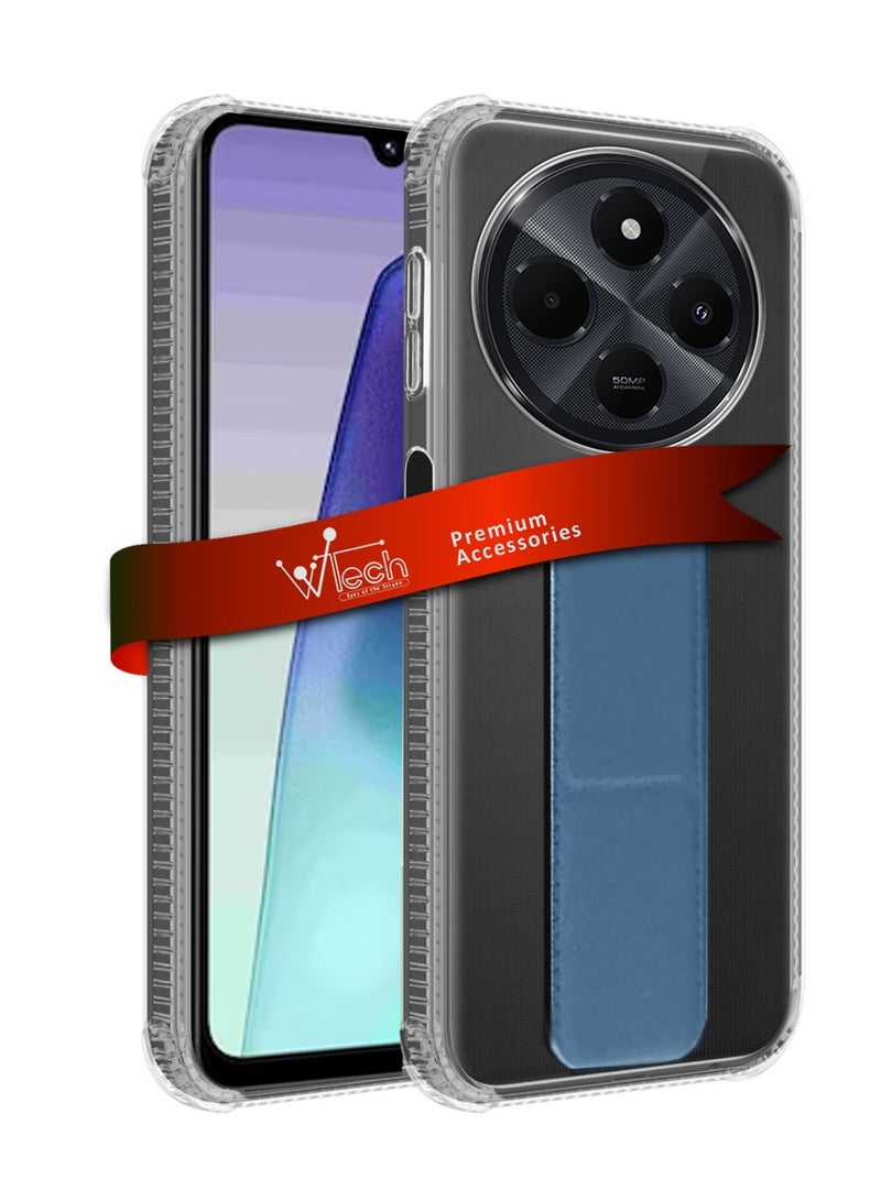 Wtech Xiaomi Redmi 14C 4G 2024 TPU Hand Grip Air Pillow Case Cover - Clear/Sea  Blue - Image 1