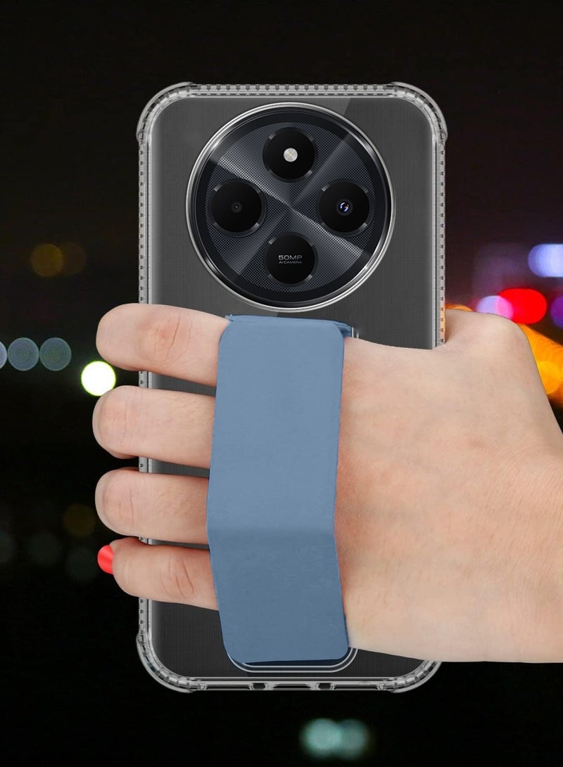 Wtech Xiaomi Redmi 14C 4G 2024 TPU Hand Grip Air Pillow Case Cover - Clear/Sea  Blue - Image 2