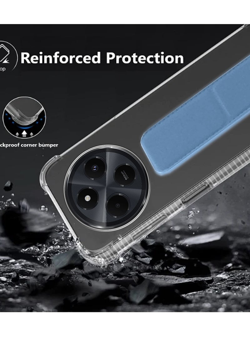 Wtech Xiaomi Redmi 14C 4G 2024 TPU Hand Grip Air Pillow Case Cover - Clear/Sea  Blue - Image 4