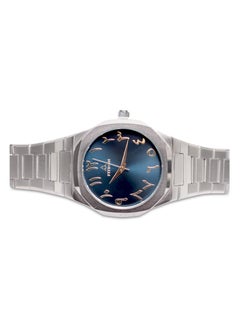 Fitron Men’s Silver Wrist Watch Blue Dial with  Arabic Numbers  - Image 2