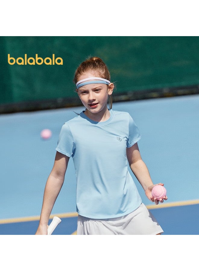 Balabala Girls' T-shirt  Children's Summer Short-sleeved Big Kids Sports Quick-drying Top Comfortable 208225117020 - Image 1