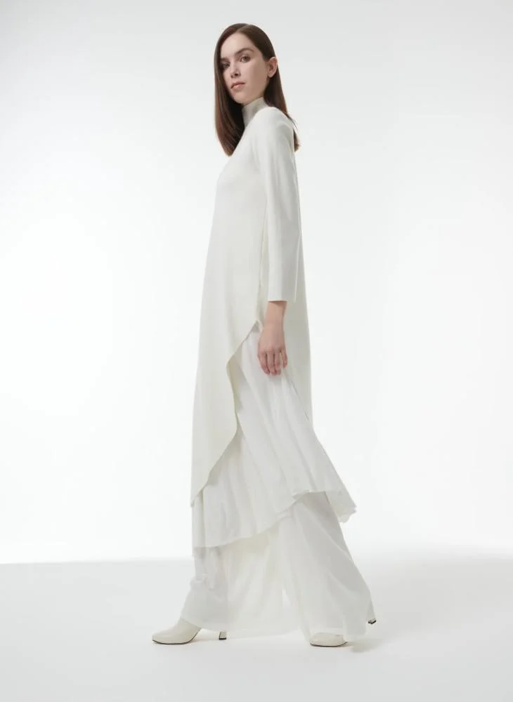Leem High-Neck Asymmetric Knitted Tunic