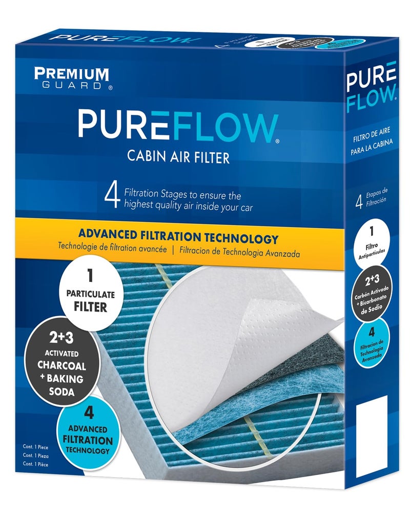 Premium Guard PureFlow Cabin Air Filter PC99474X | Fits 2022-2025 Toyota Tundra, 2024-2025 Tacoma, 2023-2025 Sequoia, 2018-2025 Lexus LS500, 2024-2025 Toyota Land Cruiser, 2024-2025 Lexus GX550 - Image 1