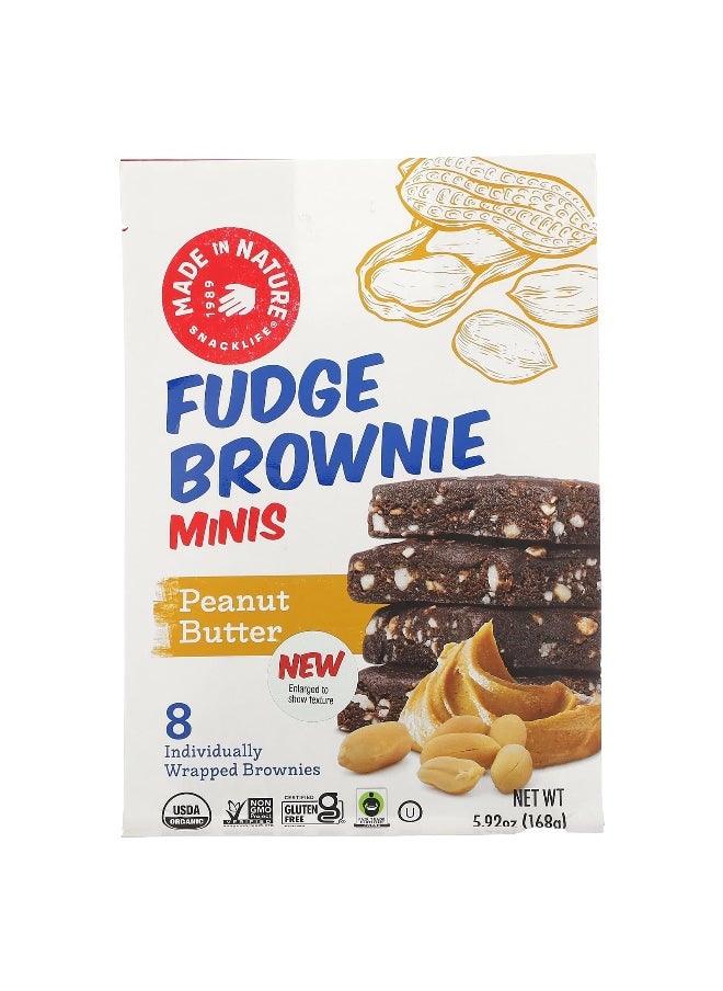 MADE IN NATURE Made in Nature, Fudge Brownie Minis, Peanut Butter, 8 Brownies, 5.92 oz (168 g)  - Image 1