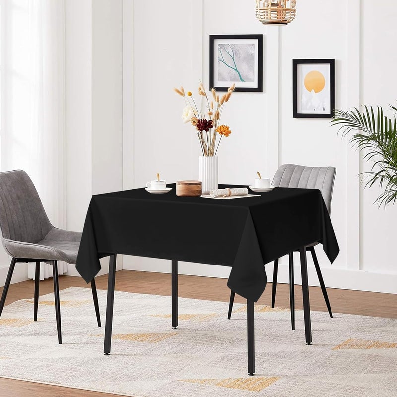 sancua Black Square Tablecloths 54x54 Inch - Fabric Table Cloth for Square or Round Tables, Washable Polyester Table Cover for Dinner, Holiday Party, Decorative Display Tables - Image 2