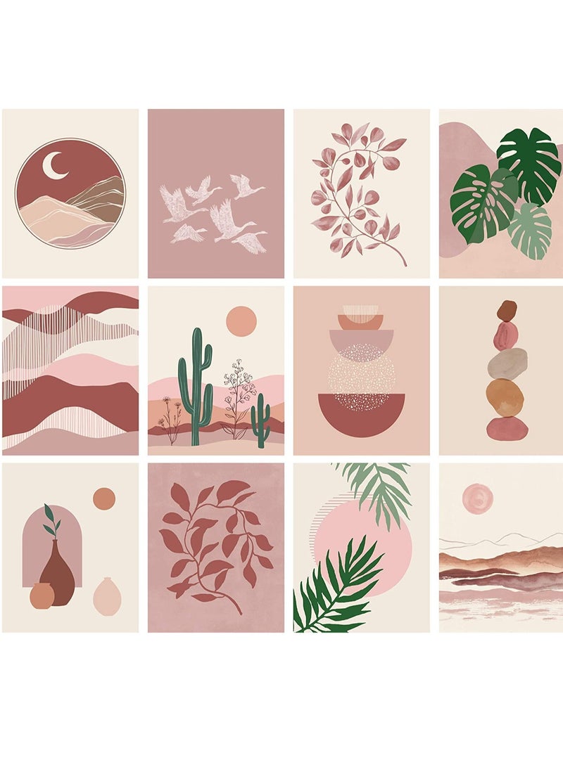 Excefore Boho Wall Art Prints Southwestern Decor Set, Neutral Aesthetic Collage Kit, Travel Room Decorations for Living Bedroom Teen Girls  - Image 1