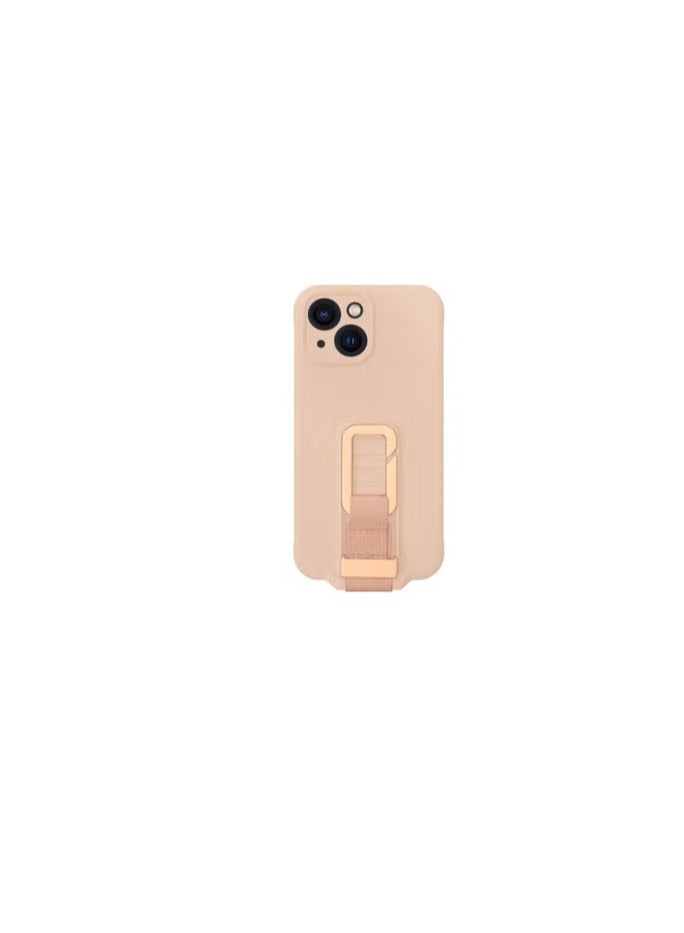 CATANES iPhone 13 Case Soft Silicone Foldable Kickstand Buckle Hook Back Cover Pink Sand - Image 2