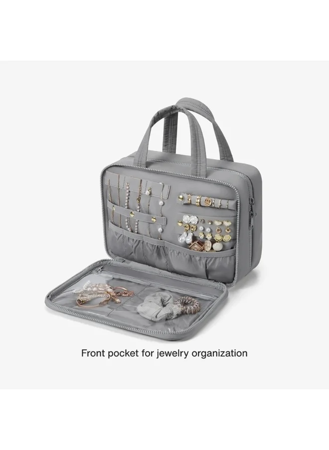 باج سمارت BAGSMART Grey Zora Spacesaver ExploreEase Puffy Multi-Functional Toiletry Bag